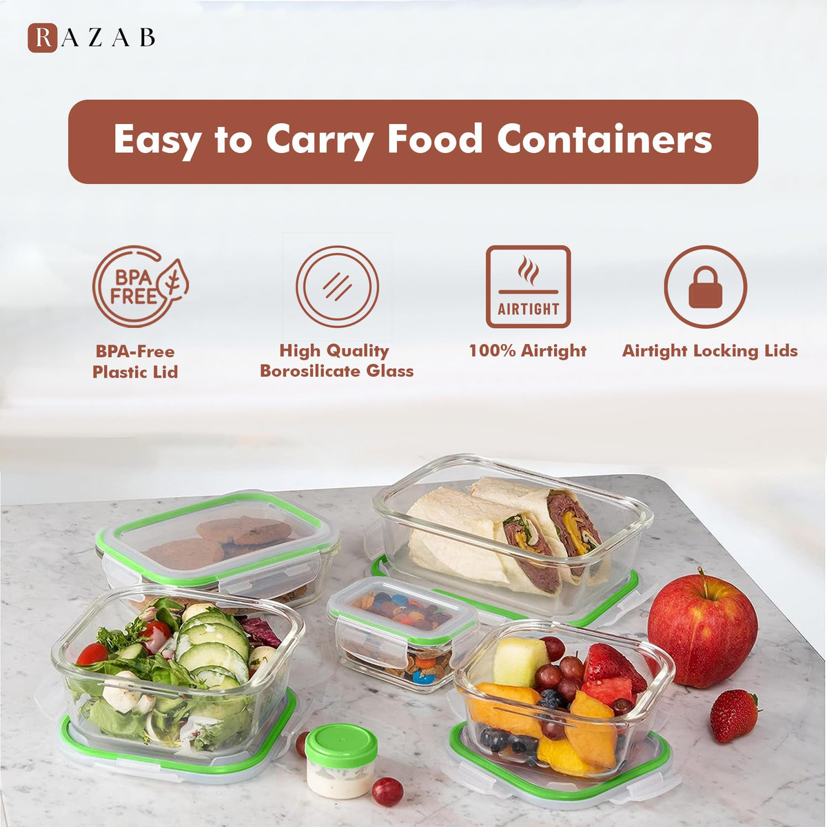 Razab dishwasher-safe top shelf design simplifies cleanup after meals.