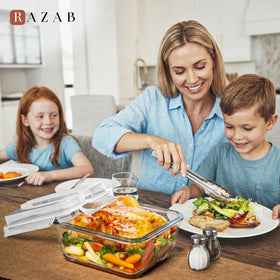 Razab easy-grip leak-proof lid seals freshness and prevents spills.