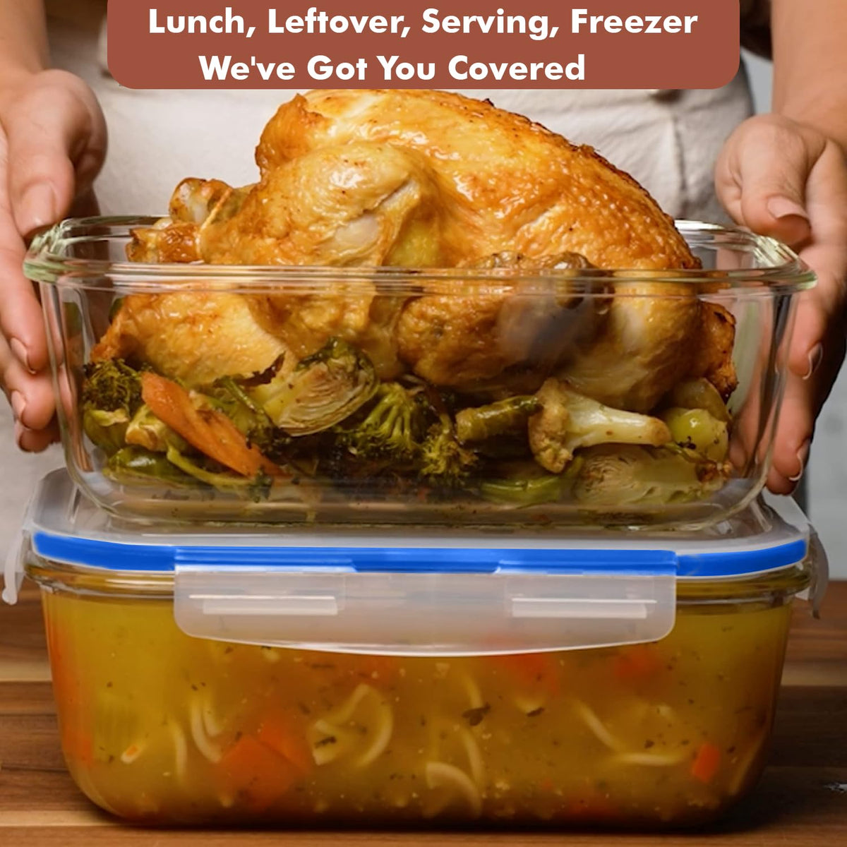 Razab four-side snap-lock lids keep contents secure and spill-free