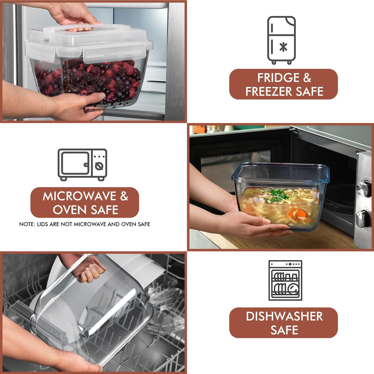 Razab freezer-safe glass container ideal for bulk meals and leftovers.