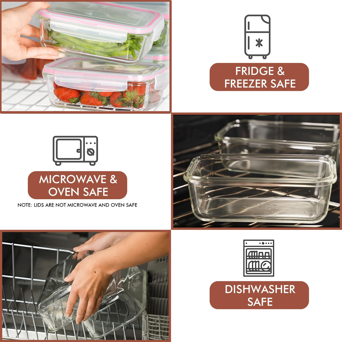 Razab fridge-to-freezer stackable design, keeps leftovers organized.