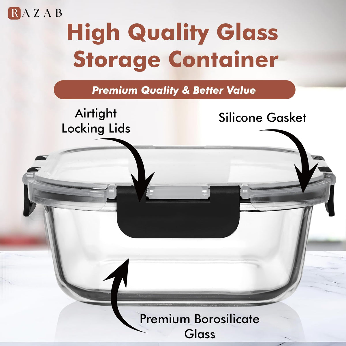 Razab container suitable for fridge to microwave reheating