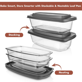 Razab glass loaf pan in microwave highlights versatile reheating option.