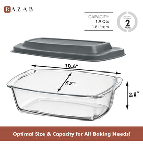 Razab glass loaf pan in oven showcases heat resistance and even baking.