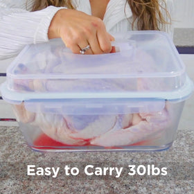 Razab large square borosilicate container saves space and stacks neatly