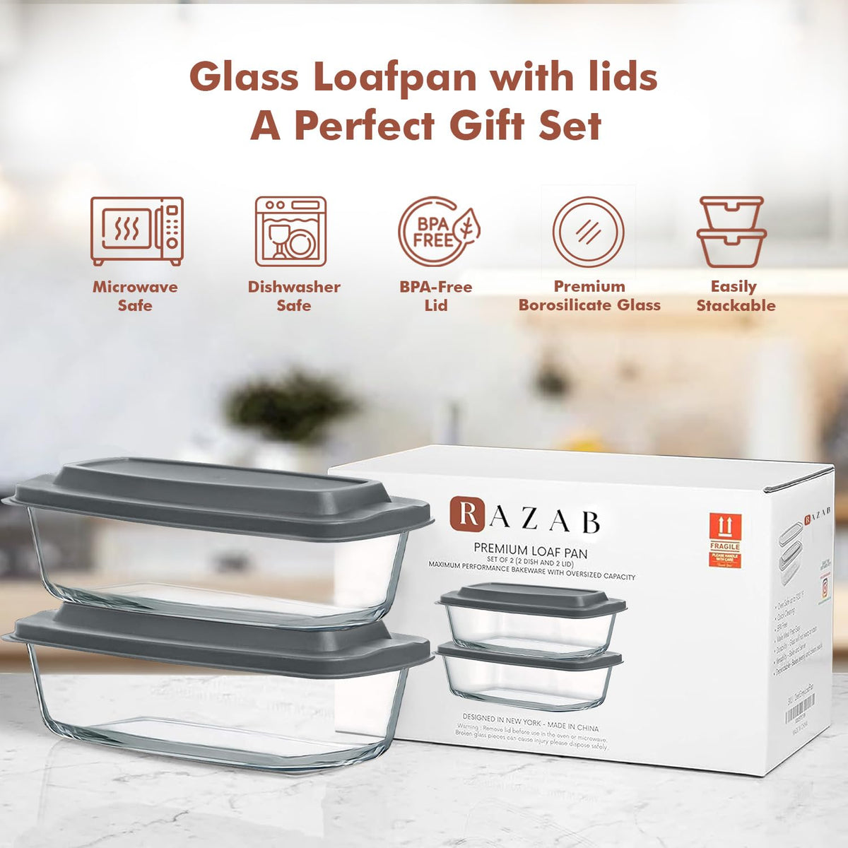 Razab transparent glass keeps an eye on progress during baking.