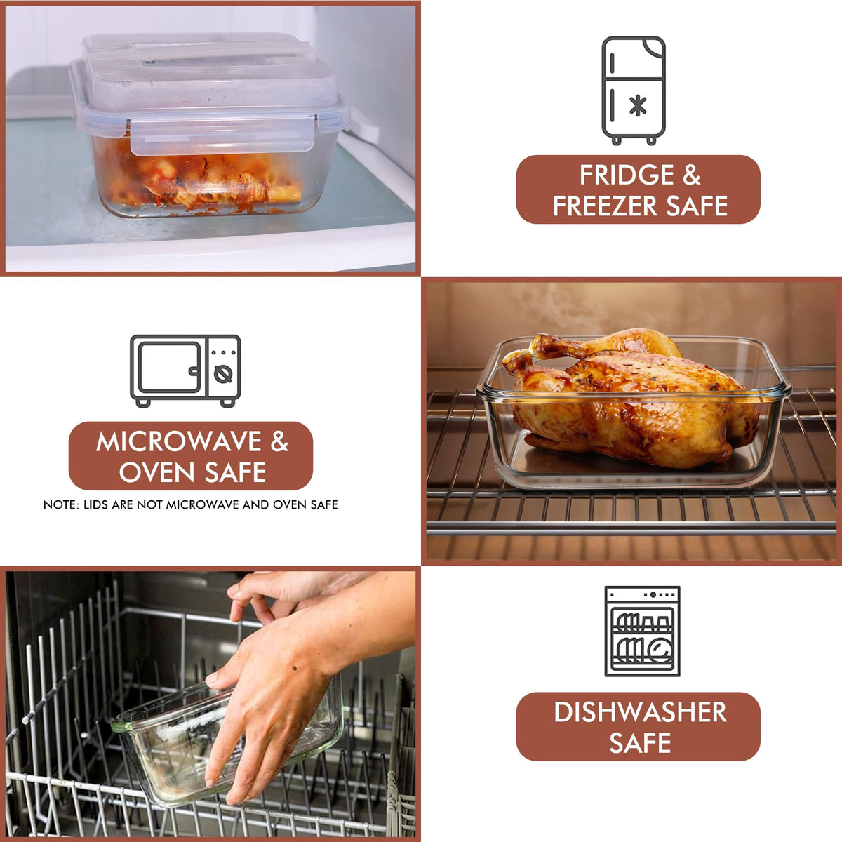 Razab long-lasting glass meal-prep container for bulk storage and organization.