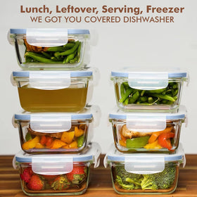 Razab lunch prep and leftovers stay fresh with glass containers.