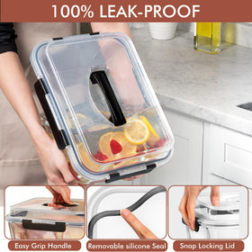 Razab oven and microwave safe glass container for versatile reheating and storage.