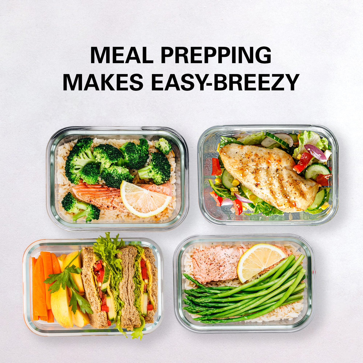 Razab oven-safe glass container ready for baking up to 500°F without lid.