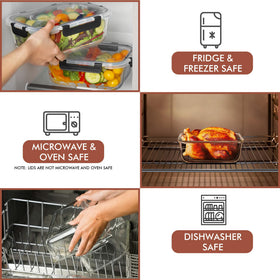 Razab oven-safe glass container for roasting and bake-ready meals.