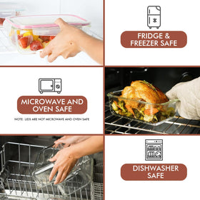 Razab rectangular and square containers keep leftovers fresh from fridge to table.