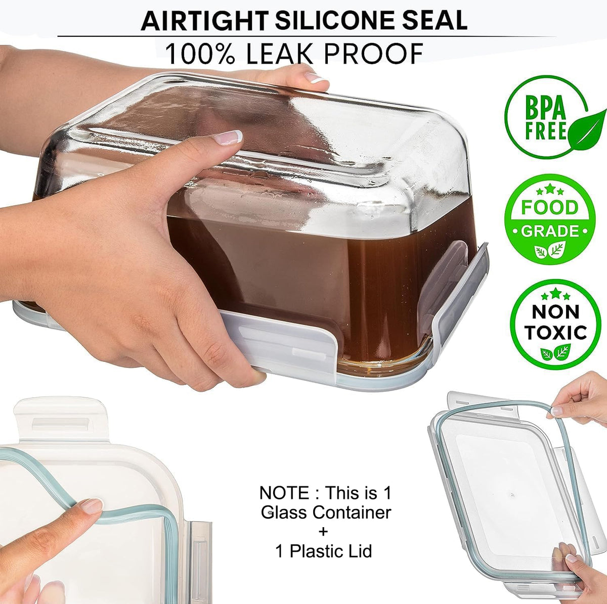 Razab square borosilicate glass storage keeps leftovers fresh