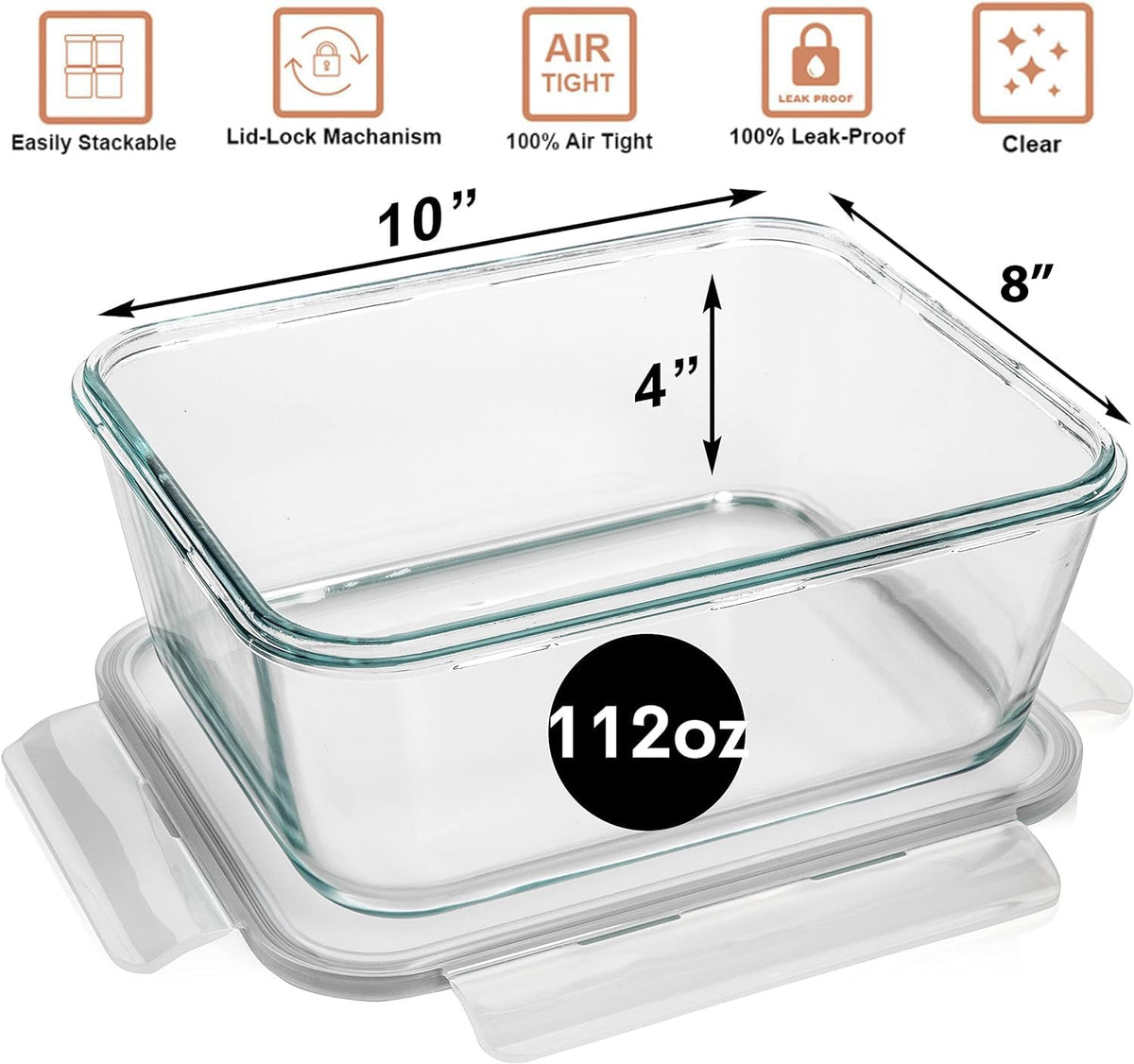 Razab square glass container saves fridge space and improves organization
