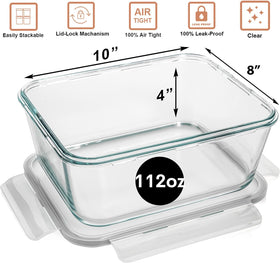 Razab square glass container saves fridge space and improves organization