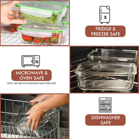 Razab stain- and odor-resistant glass helps keep produce and leftovers fresher.