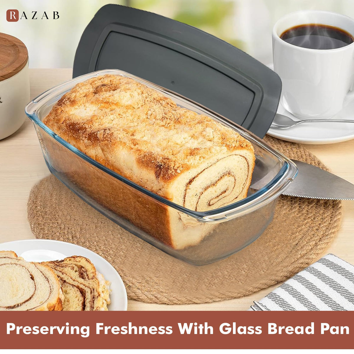 Razab transparent glass lets you monitor browning and progress without opening.