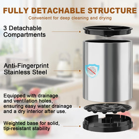 Rcemlip non-slip base with drainage keeps countertops stable and dry.