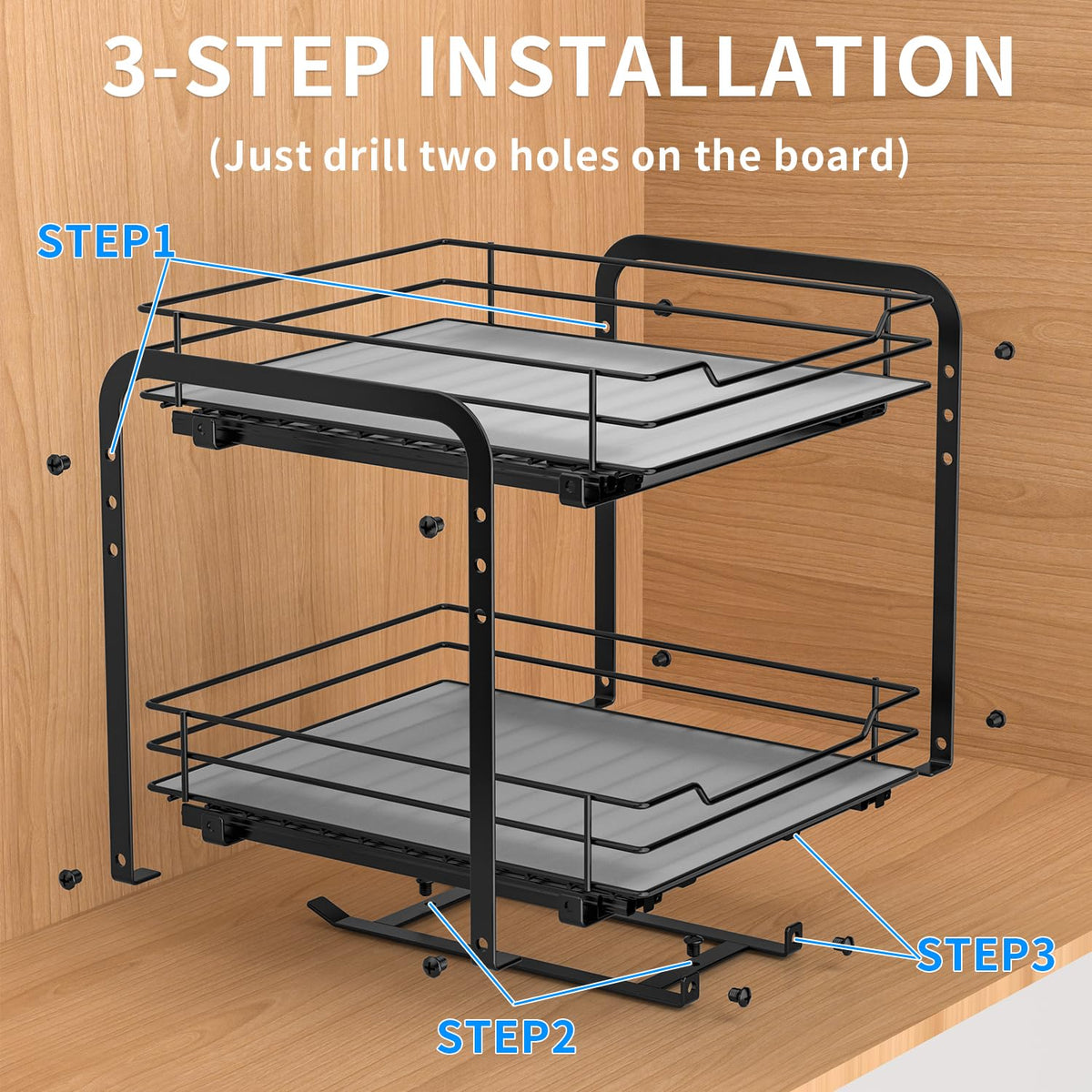 RCHYFEED spice rack durable material is rust-proof for daily kitchen use.