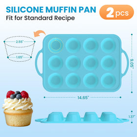 RCMo BPA-free silicone muffin pan safe for oven, microwave, and freezer