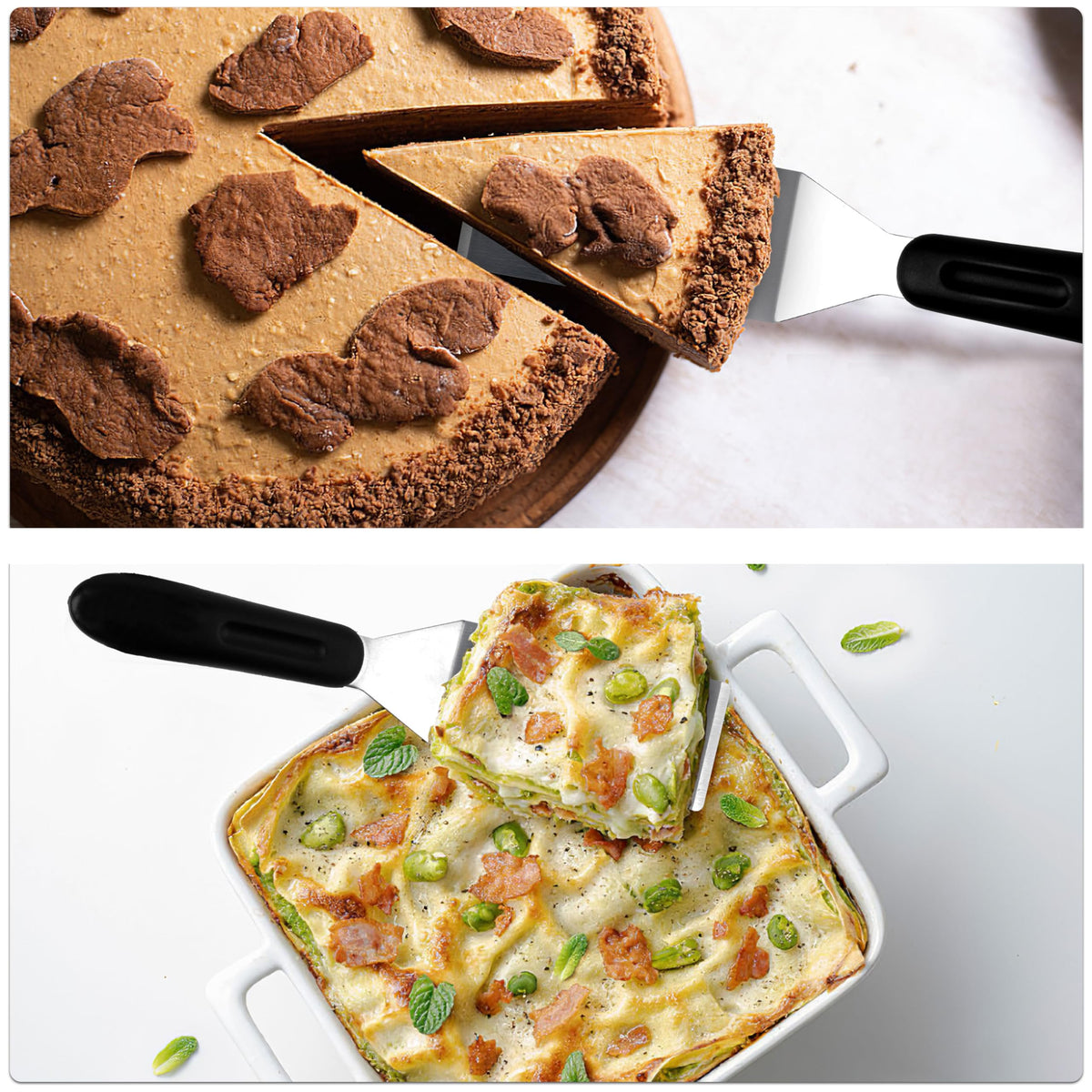 RCMo brownie and lasagna spatula with a solid blade for slicing and serving.