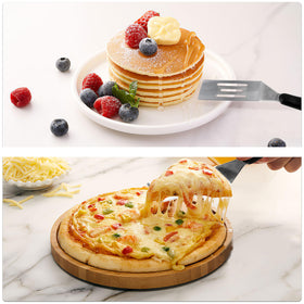 RCMo compact spatula for pancakes and eggs, slim design glides under foods.
