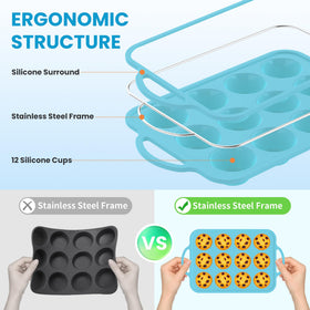 RCMo silicone muffin pan nonstick release for quick unmolding