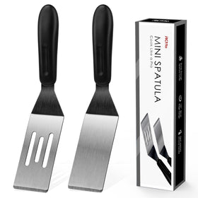 RCMo small spatula set with two slotted blades, ideal for draining oil while flipping.