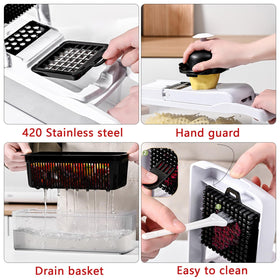 RCOMG 13-blade slicer set for slicing, grating, and julienne