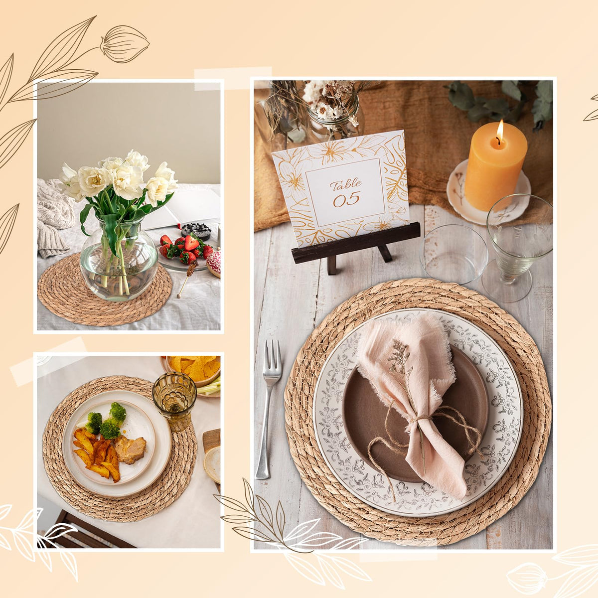 Rcrirth handwoven textured round placemats as a unique everyday accent