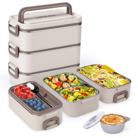 Reabulun bento box stackable three-layer design keeps meals organized for busy days