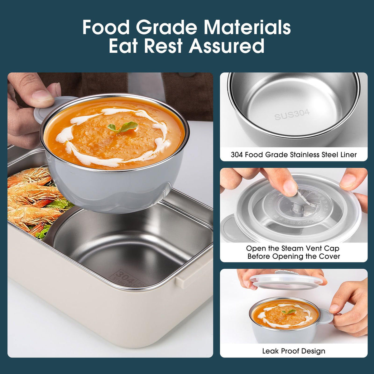 Reabulun bento set features soup bowl and utensils for convenient meals