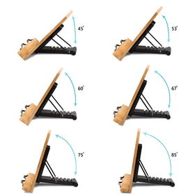 READAEER bamboo book stand versatile for kitchen and office tasks.