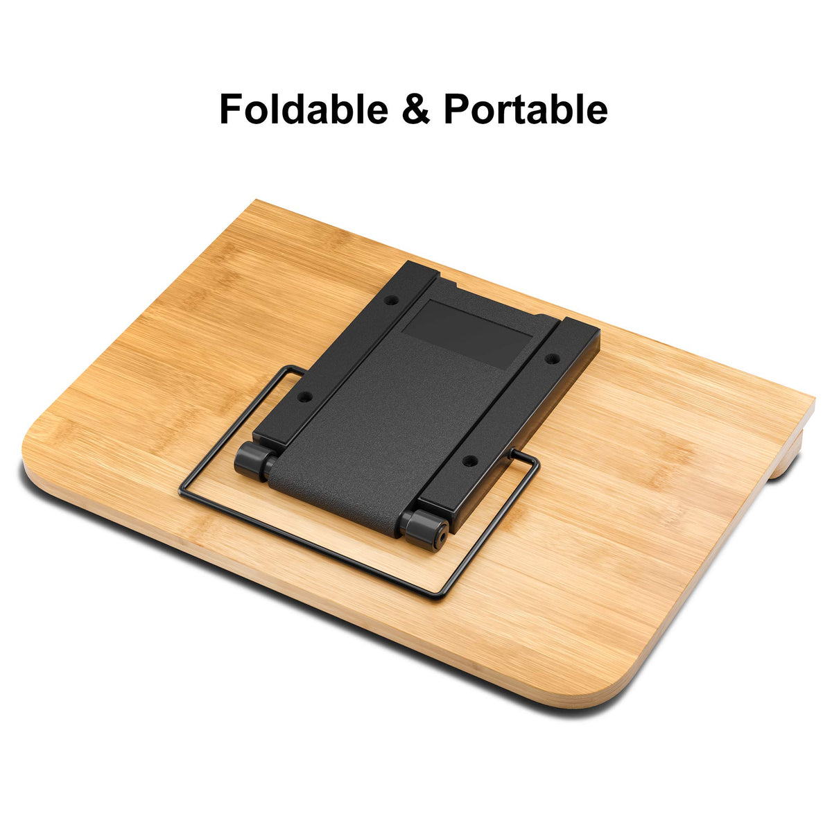 READAEER bamboo book stand capable of holding up to 600 pages.