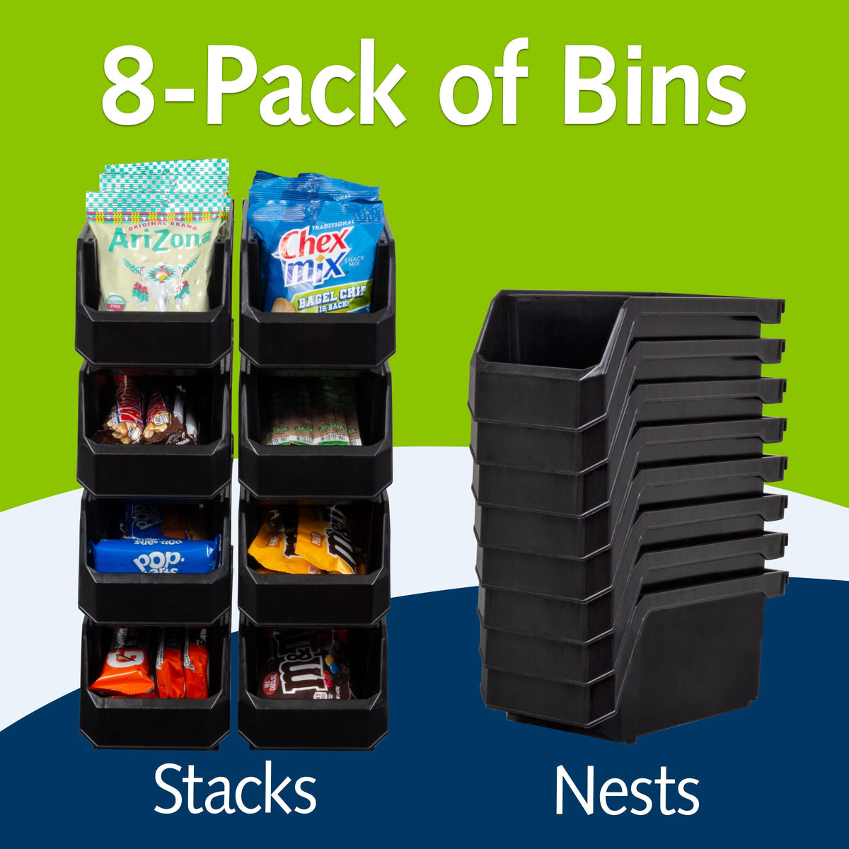 Readyspace durable plastic storage bin stackable for garage and workshop organization.