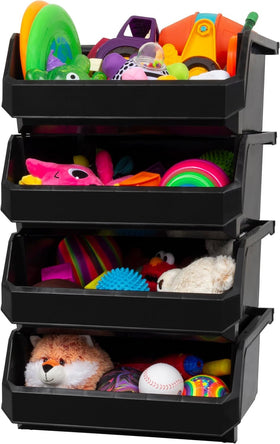 readyspace extra large open-front bins for easy access on shelves.