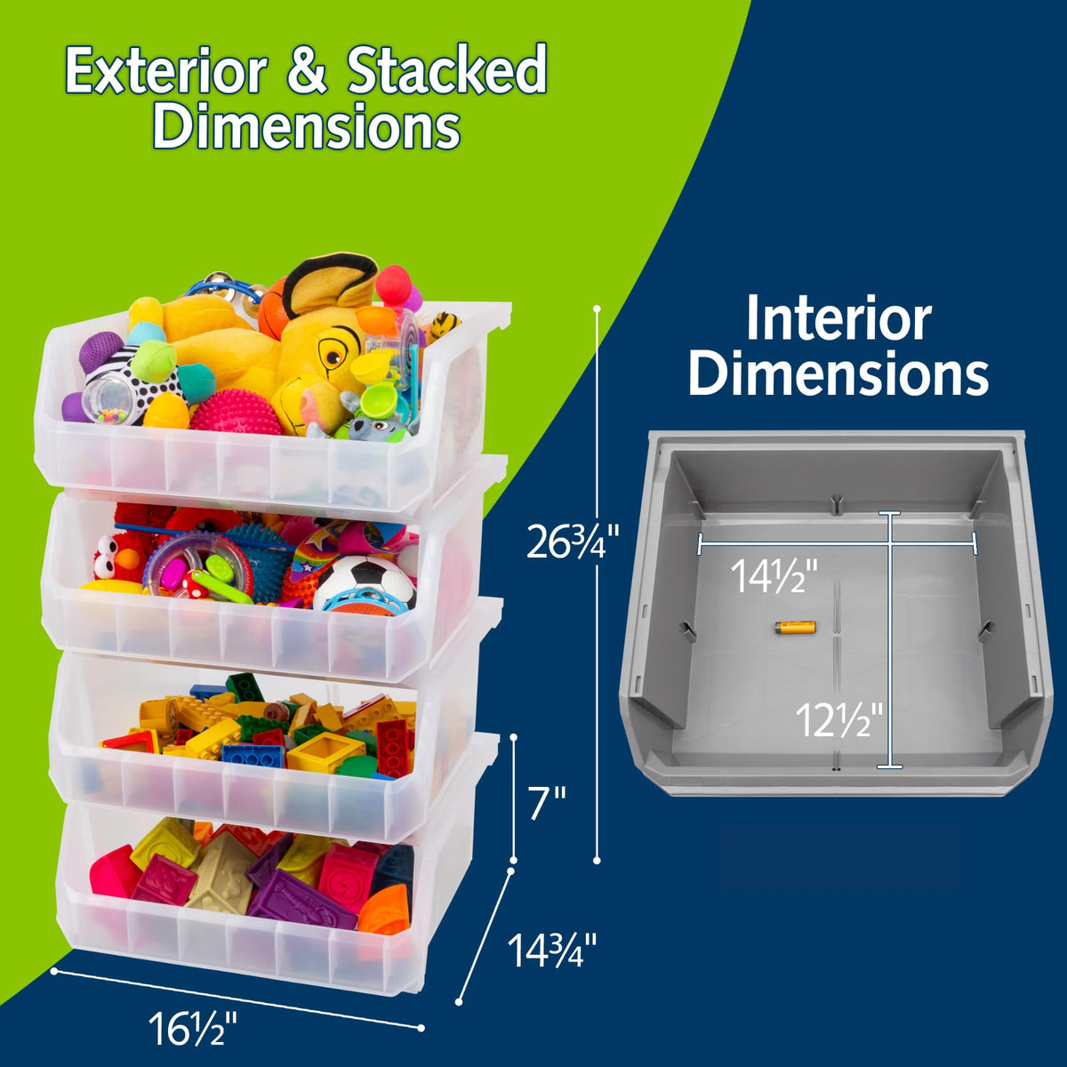 ReadySpace heavy-duty plastic bin withstands daily garage use.