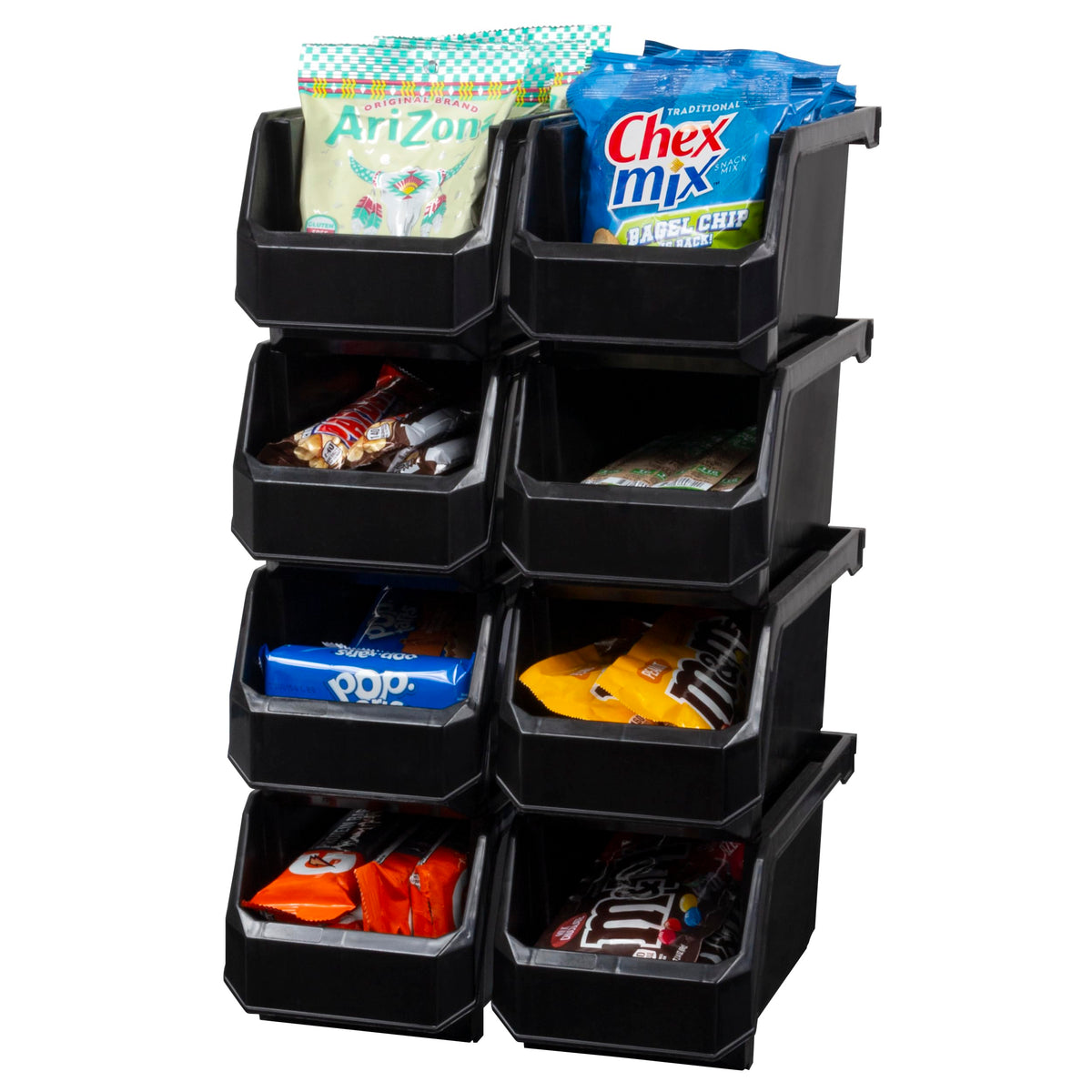 Readyspace medium stackable bin with front access for easy reach in pantry.