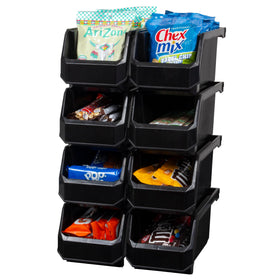 Readyspace medium stackable bin with front access for easy reach in pantry.