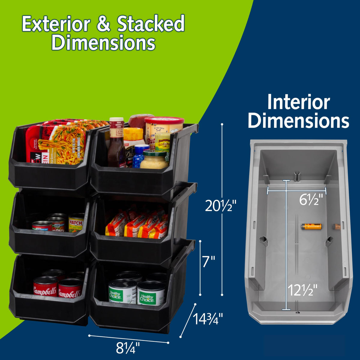 ReadySpace nesting storage bin saves space when not in use in cupboards or closets.