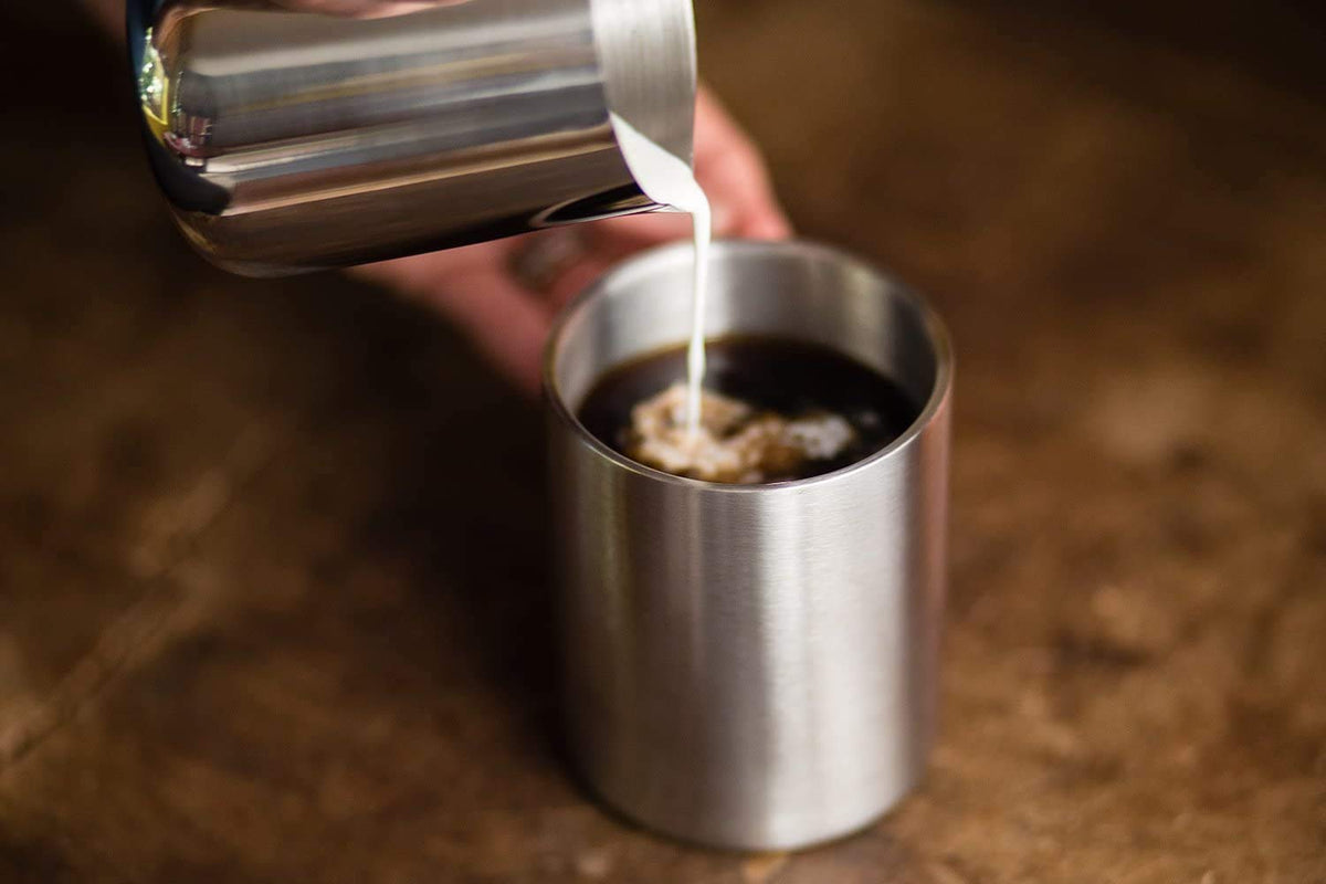 Real Deal Steel camping-ready mug designed for rugged outdoor adventures.