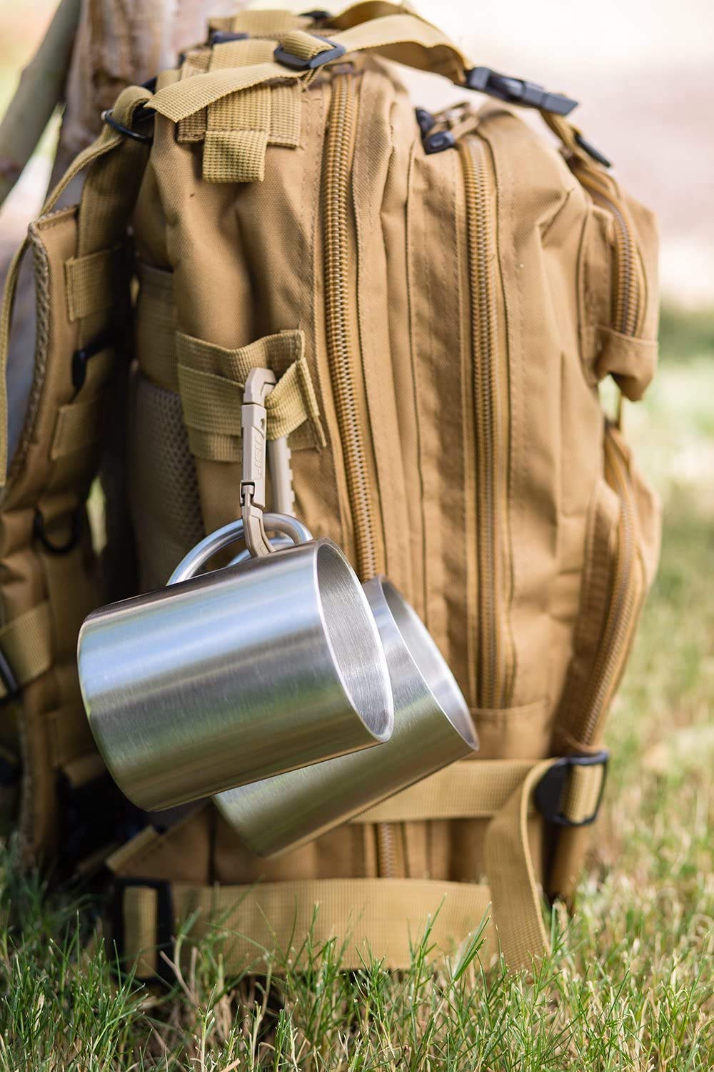Real Deal Steel lightweight metal mug ideal for indoor and outdoor use.