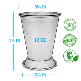 Real Deal Steel Mint Julep Cups dishwasher safe for easy cleanup