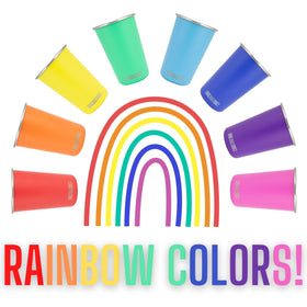Real Deal Steel Rainbow Cups durable metal glasses for entertaining outdoors