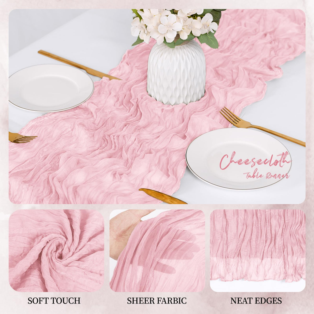 RealBox 108-inch table runner laid flat for generous coverage on long tables