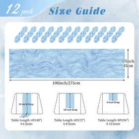 RealBox baby blue cheesecloth table runner draped on table for airy elegance