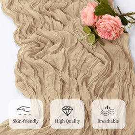 RealBox cheesecloth runner styled as a chair sash for coordinated decor.