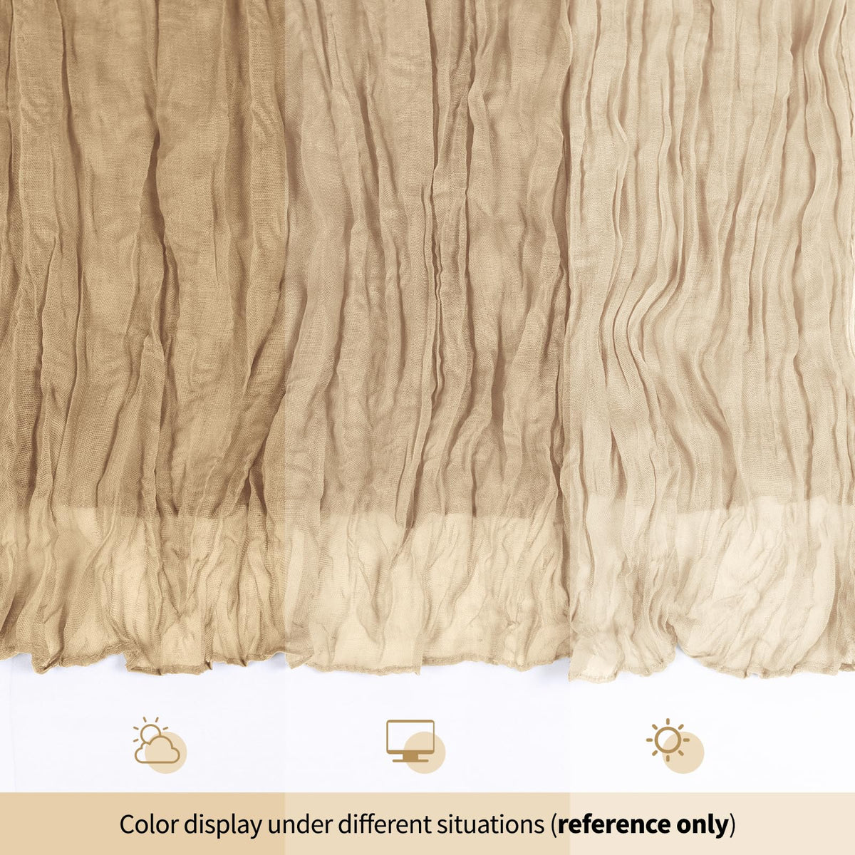 RealBox beige gauze runner used as gift-wrapping accent for special occasions.