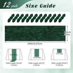 Emerald boho gauze runner adds soft drape for romantic party decor