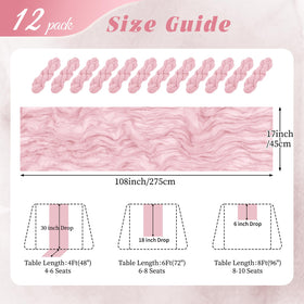 RealBox boho gauze runner with pleats adds romance to wedding decor.